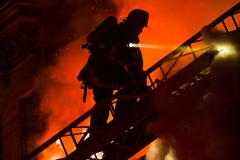 A two-alarm fire broke out at 37 Garnet St., Brooklyn, around 12:30 a.m. on Thu., May 6, 2021. Fire spread throughout the two-story dwelling and extended to the building next door. The fire took over an hour to bring under control, and its cause was under investigation.