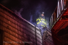 A two-alarm fire broke out at 37 Garnet St., Brooklyn, around 12:30 a.m. on Thu., May 6, 2021. Fire spread throughout the two-story dwelling and extended to the building next door. The fire took over an hour to bring under control, and its cause was under investigation.