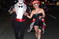 The 2021 New York Halloween Parade took off again this year after one year off due to COVID. This spooktakular event started in the West Village on Spring St and followed down 6th Ave where performers, floats and a diverse set of costumes marched down for spectators.
Hundreds gathered together again to enjoy this iconic event. (C) Bianca Otero. October 31, 2021. NYC