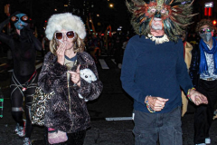 The 2021 New York Halloween Parade took off again this year after one year off due to COVID. This spooktakular event started in the West Village on Spring St and followed down 6th Ave where performers, floats and a diverse set of costumes marched down for spectators.
Hundreds gathered together again to enjoy this iconic event. (C) Bianca Otero. October 31, 2021. NYC