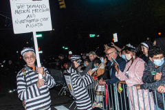 The 2021 New York Halloween Parade took off again this year after one year off due to COVID. This spooktakular event started in the West Village on Spring St and followed down 6th Ave where performers, floats and a diverse set of costumes marched down for spectators.
Hundreds gathered together again to enjoy this iconic event. (C) Bianca Otero. October 31, 2021. NYC