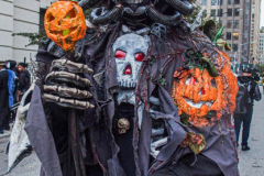 The 2021 New York Halloween Parade took off again this year after one year off due to COVID. This spooktakular event started in the West Village on Spring St and followed down 6th Ave where performers, floats and a diverse set of costumes marched down for spectators.
Hundreds gathered together again to enjoy this iconic event. (C) Bianca Otero. October 31, 2021. NYC