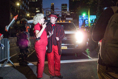 The 2021 New York Halloween Parade took off again this year after one year off due to COVID. This spooktakular event started in the West Village on Spring St and followed down 6th Ave where performers, floats and a diverse set of costumes marched down for spectators.
Hundreds gathered together again to enjoy this iconic event. (C) Bianca Otero. October 31, 2021. NYC