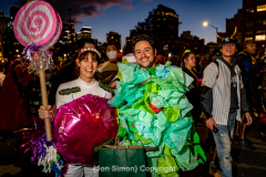 New York, N.Y. 
New York CityÕs 48th Annual Village Halloween
Parade.  Various parade goers show off their elaborate costumes.