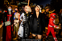 New York, N.Y. 
New York CityÕs 48th Annual Village Halloween
Parade.  Various parade goers show off their elaborate costumes.