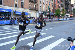 The running of the 50th Anniversary of the New York City Marathon 11/7/21. Thirty thousand runners took to the streets of the 5 boroughs, down from the fifty thousand pre covid. The joy on the faces reflects the end of a long year of covid restrictions.  Copyright Jon Simon .