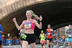 The running of the 50th Anniversary of the New York City Marathon 11/7/21. Thirty thousand runners took to the streets of the 5 boroughs, down from the fifty thousand pre covid. The joy on the faces reflects the end of a long year of covid restrictions.  Copyright Jon Simon .