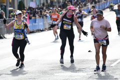 The running of the 50th Anniversary of the New York City Marathon 11/7/21. Thirty thousand runners took to the streets of the 5 boroughs, down from the fifty thousand pre covid. The joy on the faces reflects the end of a long year of covid restrictions.  Copyright Jon Simon .