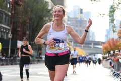The running of the 50th Anniversary of the New York City Marathon 11/7/21. Thirty thousand runners took to the streets of the 5 boroughs, down from the fifty thousand pre covid. The joy on the faces reflects the end of a long year of covid restrictions.  Copyright Jon Simon .