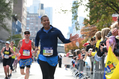 The running of the 50th Anniversary of the New York City Marathon 11/7/21. Thirty thousand runners took to the streets of the 5 boroughs, down from the fifty thousand pre covid. The joy on the faces reflects the end of a long year of covid restrictions.  Copyright Jon Simon .