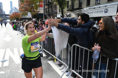The running of the 50th Anniversary of the New York City Marathon 11/7/21. Thirty thousand runners took to the streets of the 5 boroughs, down from the fifty thousand pre covid. The joy on the faces reflects the end of a long year of covid restrictions.  Copyright Jon Simon .