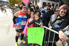 The running of the 50th Anniversary of the New York City Marathon 11/7/21. Thirty thousand runners took to the streets of the 5 boroughs, down from the fifty thousand pre covid. The joy on the faces reflects the end of a long year of covid restrictions.  Copyright Jon Simon .