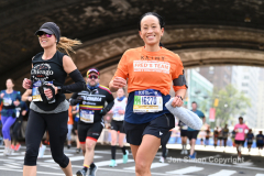 The running of the 50th Anniversary of the New York City Marathon 11/7/21. Thirty thousand runners took to the streets of the 5 boroughs, down from the fifty thousand pre covid. The joy on the faces reflects the end of a long year of covid restrictions.  Copyright Jon Simon .