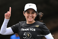 The running of the 50th Anniversary of the New York City Marathon 11/7/21. Thirty thousand runners took to the streets of the 5 boroughs, down from the fifty thousand pre covid. The joy on the faces reflects the end of a long year of covid restrictions.  Copyright Jon Simon .