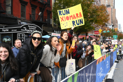 The running of the 50th Anniversary of the New York City Marathon 11/7/21. Thirty thousand runners took to the streets of the 5 boroughs, down from the fifty thousand pre covid. The joy on the faces reflects the end of a long year of covid restrictions.  Copyright Jon Simon .