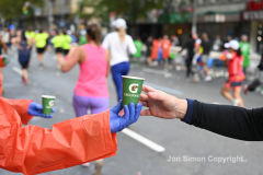 The running of the 50th Anniversary of the New York City Marathon 11/7/21. Thirty thousand runners took to the streets of the 5 boroughs, down from the fifty thousand pre covid. The joy on the faces reflects the end of a long year of covid restrictions.  Copyright Jon Simon .