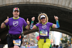 The running of the 50th Anniversary of the New York City Marathon 11/7/21. Thirty thousand runners took to the streets of the 5 boroughs, down from the fifty thousand pre covid. The joy on the faces reflects the end of a long year of covid restrictions.  Copyright Jon Simon .