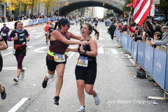 The running of the 50th Anniversary of the New York City Marathon 11/7/21. Thirty thousand runners took to the streets of the 5 boroughs, down from the fifty thousand pre covid. The joy on the faces reflects the end of a long year of covid restrictions.  Copyright Jon Simon .