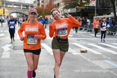 The running of the 50th Anniversary of the New York City Marathon 11/7/21. Thirty thousand runners took to the streets of the 5 boroughs, down from the fifty thousand pre covid. The joy on the faces reflects the end of a long year of covid restrictions.  Copyright Jon Simon .