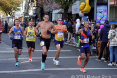 While most runners wear tank tops or t-shirts, some prefer the extra cooling of no shirt at all.