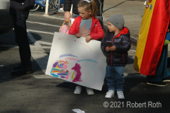Two young fans turned out with a homemade poster.