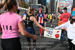 Thousands of spectators lined the streets of Brooklyn, cheering on the runners of the 50th TSC New York City Marathon in New York, New York, on Nov. 7, 2021. (Photo by Gabriele Holtermann)