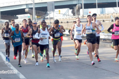 New York,  50th TCS  NYC Marathon. After the 2020 New York City Marathon was canceled due to the COVID-19 pandemic, The NYC returned. The NYC Marathon is  the last of the five World Marathon Majors held in 2021 30,000 runners are expected to participate in the 26.2 mile race.Albert Korir of Kenya won the Men's race and Peres Jepchirchir of Kenya 
won the Woman's raceShe is the first woman to win a marathon race after winning an Olympic gold medal.
Photo:Bruce Cotler©2021