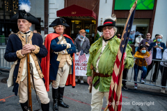 NYC Veterans Day Parade offers up a variety of people, both marchers and spectators 11/11/21.  General George Washington attends the Veterans Parade.