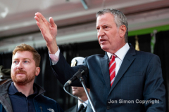 NYC Veterans Day Parade offers up a variety of people, both marchers and spectators 11/11/21.  NYC Mayor De Blasio attends the Veterans Parade.