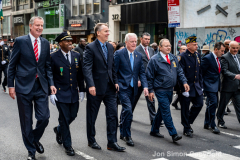 NYC Veterans Day Parade offers up a variety of people, both marchers and spectators 11/11/21.  NYC Mayor De Blasio attends the Veterans Parade.