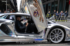 FDNY firefighters looks on as the Military Order of the Purple Heart participates in the 102nd Veterans Day Parade along 5th Avenue in New York, New York, on Nov. 11, 2021. (Photo by Gabriele Holtermann/Sipa USA)