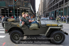Military branches and various groups participate in the 102nd Veterans Day Parade along 5th Avenue in New York, New York, on Nov. 11, 2021. (Photo by Gabriele Holtermann/Sipa USA)