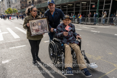 WWII Veteran, 104-year old George Rodriguez joins the 102nd Veterans Day Parade,  as New Yorkers line the street along 5th Avenue to honor service members in New York, New York, on Nov. 11, 2021. (Photo by Gabriele Holtermann/Sipa USA)