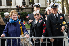 New Yorkers line the street along 5th Avenue for the 102nd Veterans Day Parade in New York, New York, on Nov. 11, 2021. (Photo by Gabriele Holtermann/Sipa USA)