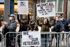 New Yorkers line the street along 5th Avenue for the 102nd Veterans Day Parade in New York, New York, on Nov. 11, 2021. (Photo by Gabriele Holtermann/Sipa USA)