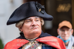 Members of the Historical Interpretations  participate in the 102nd Veterans Day Parade along 5th Avenue in New York, New York, on Nov. 11, 2021. (Photo by Gabriele Holtermann/Sipa USA)
