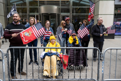 New Yorkers line the street along 5th Avenue for the 102nd Veterans Day Parade in New York, New York, on Nov. 11, 2021. (Photo by Gabriele Holtermann/Sipa USA)
