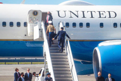 Federal and Presidential Staff board the Air Force One after President Joe Biden and First Lady Jill Biden arrive from attending a service at One World Trade Center in NYC to commemorate the 20th anniversary of the tragic event. 
An array of events were scheduled throughout NYC to honor and remember the catastrophe that shook the world in 2001. September 11, 2021 (C)Bianca Otero