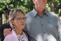 Family members who lost loved ones at the National 9/11 Memorial and Museum during the commemoration the 20th anniversary of the 9/11 attacks on the World Trade Center, in New York, on September 11, 2021