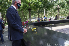 NEW YORK, NEW YORK - SEPTEMBER 11:  Mayor of New York Bill de Blasio during the ceremony at the National September 11 Memorial & Museum commemorating the 20th anniversary of the September 11th terrorist attacks on the World Trade Center on September 11, 2021 in New York City. The nation is marking the 20th anniversary of the terror attacks of September 11, 2001, when the terrorist group al-Qaeda flew hijacked airplanes into the World Trade Center, Shanksville, PA, and the Pentagon, killing nearly 3,000 people