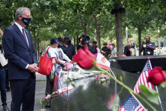 NEW YORK, NEW YORK - SEPTEMBER 11:  Mayor of New York Bill de Blasio during the ceremony at the National September 11 Memorial & Museum commemorating the 20th anniversary of the September 11th terrorist attacks on the World Trade Center on September 11, 2021 in New York City. The nation is marking the 20th anniversary of the terror attacks of September 11, 2001, when the terrorist group al-Qaeda flew hijacked airplanes into the World Trade Center, Shanksville, PA, and the Pentagon, killing nearly 3,000 people