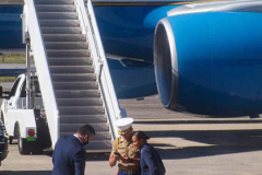 Federal and Presidential Staff in front of Air Force One, await President Joe Biden and First Lady Jill Biden's arrival at JFK after attending a service at One World Trade Center in NYC to commemorate the 20th anniversary of the tragic event. 
An array of events were scheduled throughout NYC to honor and remember the catastrophe that shook the world in 2001. September 11, 2021 (C)Bianca Otero