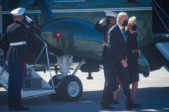 President Joe Biden and First Lady Jill Biden arrive at JFK airport after attending a service at One World Trade Center in NYC to commemorate the 20th anniversary of the tragic event. 
An array of events were scheduled throughout NYC to honor and remember the catastrophe that shook the world in 2001. September 11, 2021 (C)Bianca Otero