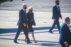 President Joe Biden and First Lady Jill Biden arrive at JFK airport after attending a service at One World Trade Center in NYC to commemorate the 20th anniversary of the tragic event. 
An array of events were scheduled throughout NYC to honor and remember the catastrophe that shook the world in 2001. September 11, 2021 (C)Bianca Otero