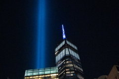 9/11 20th Anniversary - Blue Lights Tribute Representing The Twin Towers, WTC, NYC