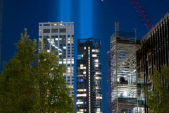9/11 20th Anniversary - Blue Lights Tribute Representing The Twin Towers, WTC, NYC