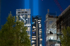 9/11 20th Anniversary - Blue Lights Tribute Representing The Twin Towers, WTC, NYC