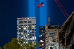 9/11 20th Anniversary - Blue Lights Tribute Representing The Twin Towers, WTC, NYC