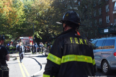 New York, A 4 alarm fire erupted in the Flabush section of Brooklyn N.Y. Firemen battled the blaze for three hours until it was put under control, about 240 firemen and Emergency Medical  Service Workers were on scene to battle the blaze. The Chief of the New York Fire Department was asked if the recent NYC  Covid vaccine mandate affected response time his response " No it did Not."
©Bruce Cotler2021