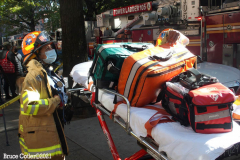 New York, A 4 alarm fire erupted in the Flabush section of Brooklyn N.Y. Firemen battled the blaze for three hours until it was put under control, about 240 firemen and Emergency Medical  Service Workers were on scene to battle the blaze. The Chief of the New York Fire Department was asked if the recent NYC  Covid vaccine mandate affected response time his response " No it did Not."
©Bruce Cotler2021